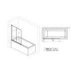 Parete doccia Glasvilla per vasca da bagno, parete per vasca da bagno, parete pieghevole per vasca da bagno, vetro di sicurezza da 6 mm con guarnizione NANO, supporto per vasca da bagno, divisorio per vasca da bagno Cortona116