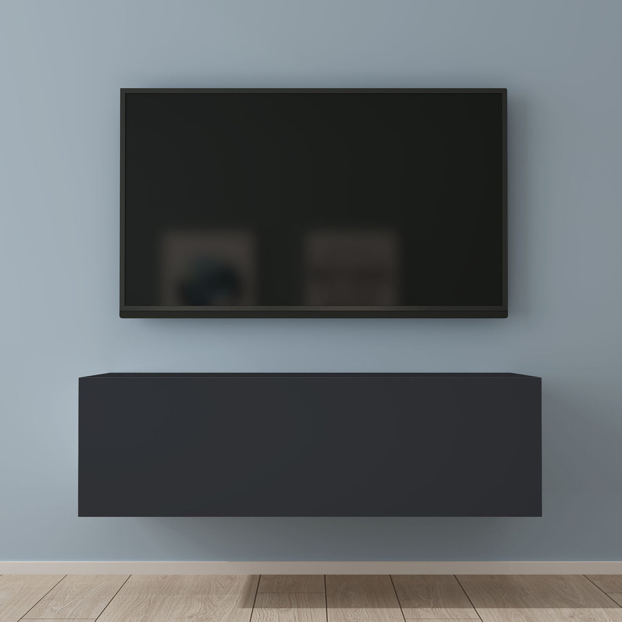 Glasvilla Design – Mueble TV suspendido con cierre suave y tirador oculto (Fernsehschrank02)