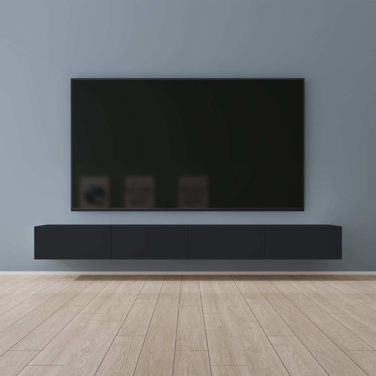 Glasvilla Design – Mueble TV suspendido con cierre suave y tirador oculto (Fernsehschrank02)