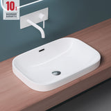 Lavabo da appoggio Glasvilla con rivestimento nano, in ceramica bianca Brüssel5082