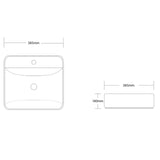 glasvilla Lavabo da Appoggio in Ceramica Lavandino Bagno con Nano Rivestimenti e Foro per Rubinetto Brüssel107