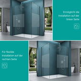 glasvilla Box Doccia Walk-In Due Lati Fissi, Parete Doccia in Vetro Trasparente 8mm di Sicurezza ESG con Rivestimento Nano, Cabina Doccia Bremen01K/MS-T