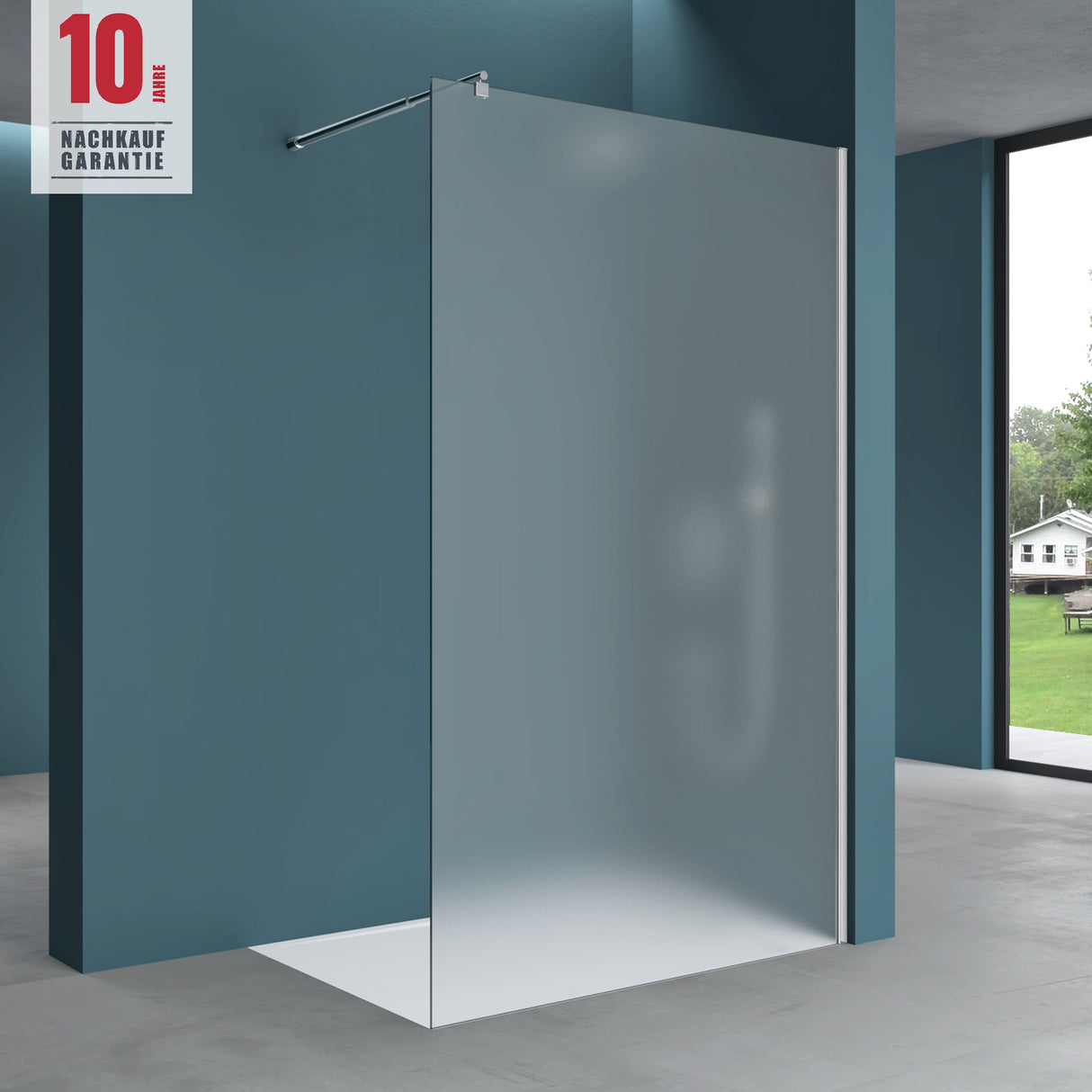 glasvilla Box Doccia Walk-In in Vetro 10mm Parete Doccia in Vetro di Sicurezza ESG con Rivestimento Nano BRAM1 & BRAM3 Bremen2VS