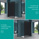 glasvilla Box Doccia Walk-In in Vetro 10mm Parete Doccia in Vetro di Sicurezza ESG con Rivestimento Nano BRAM1 & BRAM2 & BRAM3 Bremen2VG