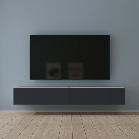 Glasvilla Design – Mueble TV suspendido con cierre suave y tirador oculto (Fernsehschrank02)