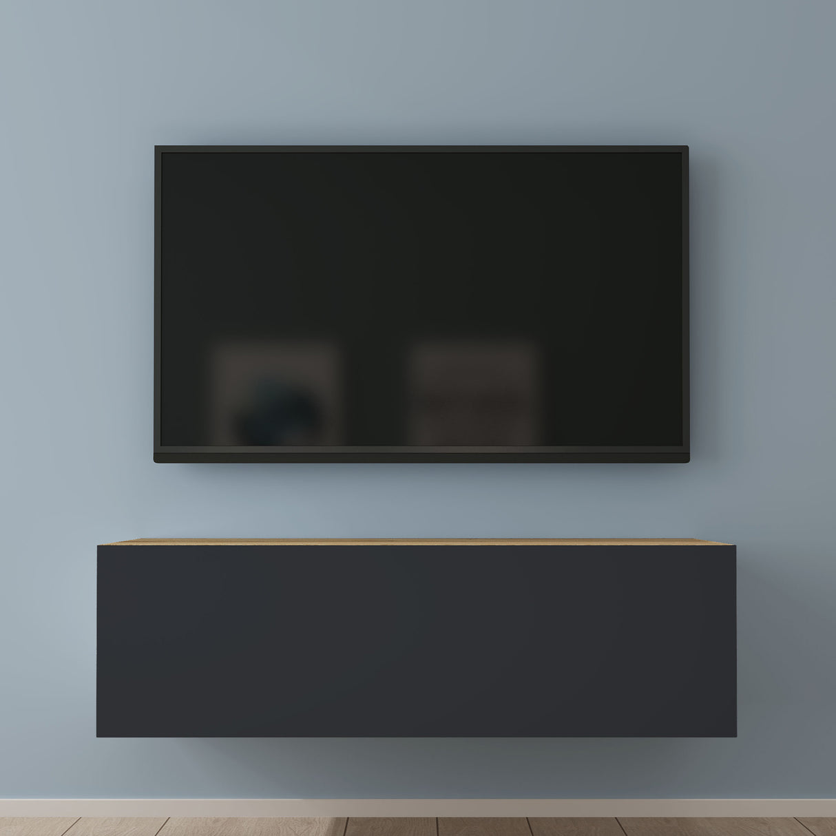 Glasvilla Design – Mueble TV suspendido con cierre suave y tirador oculto (Fernsehschrank02)