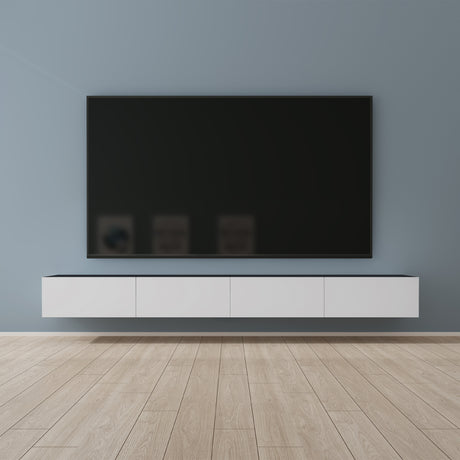 Glasvilla Design – Mueble TV suspendido con cierre suave y tirador oculto (Fernsehschrank02)