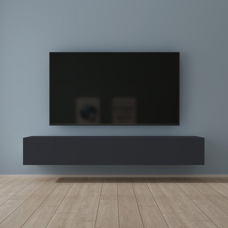 Glasvilla Design – Mueble TV suspendido con cierre suave y tirador oculto (Fernsehschrank02)