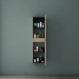 Glasvilla Verona – Armario auxiliar de baño suspendido con 2 puertas y 4 compartimentos (35×20×120 cm)
