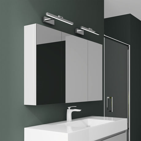 glasvilla Armadietto a Specchio con Lampada da Specchio LED per Bagno, Mobiletto da Parete per Bagno con Specchio e Luce a Specchio Spiegelschrank 02