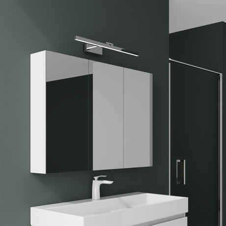 glasvilla Armadietto a Specchio con Lampada da Specchio LED per Bagno, Mobiletto da Parete per Bagno con Specchio e Luce a Specchio Spiegelschrank 02