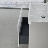 glasvilla Mobile Bagno Sospeso Mobile da Bagno con Cassetto a Chiusura Soft Close e Lavabo da Marmo fuso, Ancona