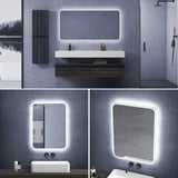 glasvilla Specchio da Bagno Appeso Specchio a LED con Interruttore Touch Specchio da Parete per Il Trucco Anti-Appannamento
