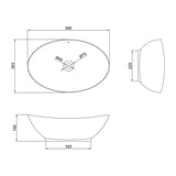 Lavabo de Encimera Ovalado Glasvilla Br818 Cerámica con Recubrimiento Nano