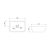 glasvilla Lavabo da Appoggio in Ceramica Lavandino Bagno Bianco con Nano Rivestimenti Brüssel159