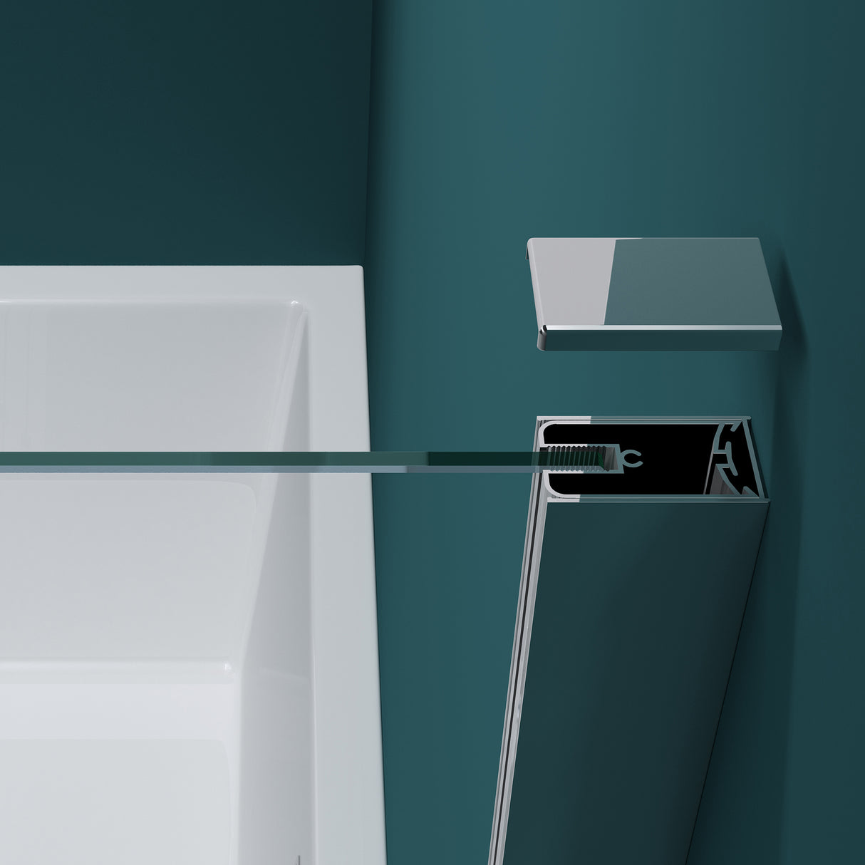 Parete doccia Glasvilla per vasca da bagno, parete per vasca da bagno, parete pieghevole per vasca da bagno, vetro di sicurezza da 6 mm con guarnizione NANO, supporto per vasca da bagno, divisorio per vasca da bagno Cortona116