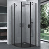 Cabine de douche quart de cercle Glasvilla avec 2 portes pivotantes, verre de sécurité trempé avec nano-revêtement Ravenna52K noir