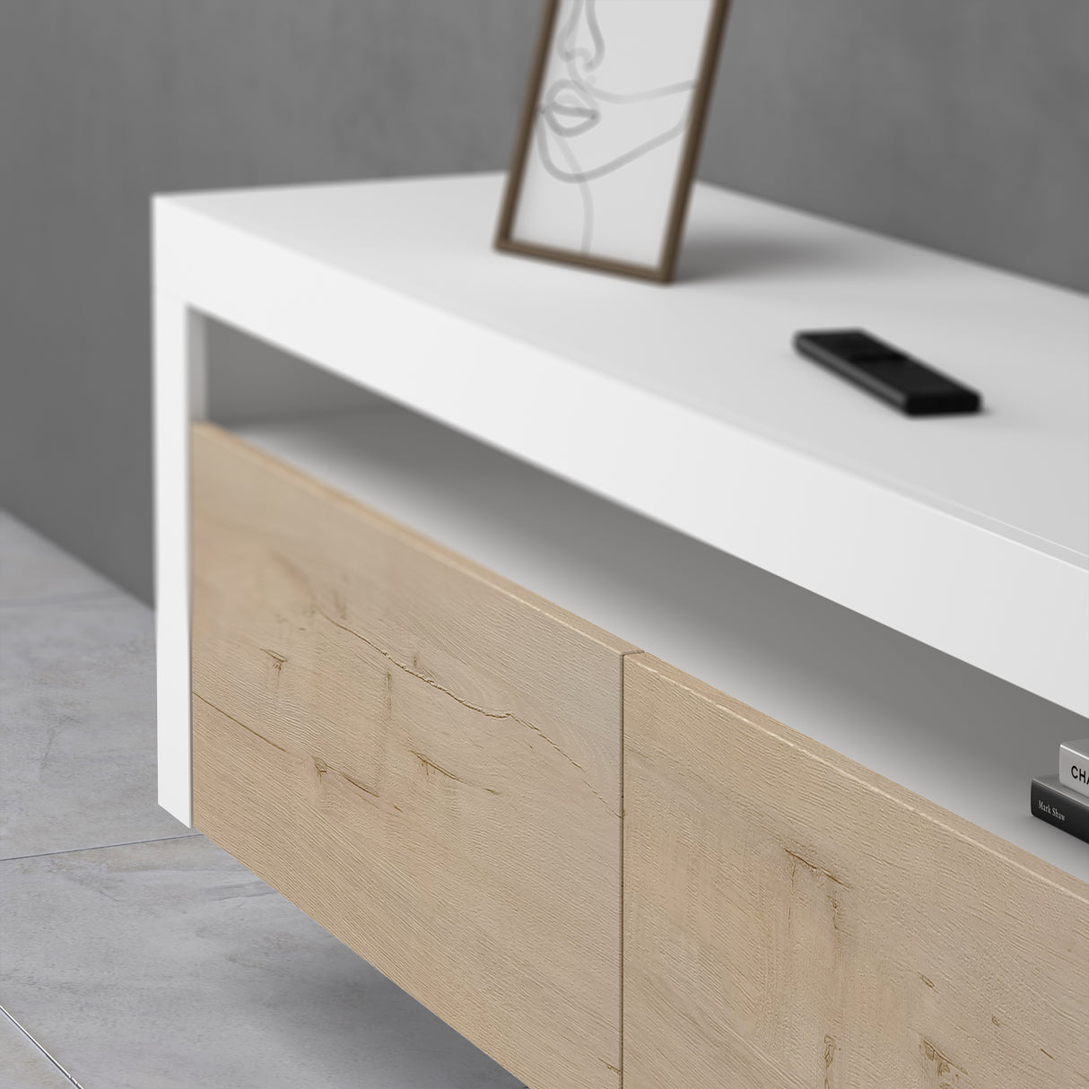 glasvilla Mobile TV per Televisore 160x40x46cm Armadietto per TV con 2 Ante Armadietto Basso Soft-close per Soggiorno, Sala da Pranzo, Camera da Letto Fernsehschrank01