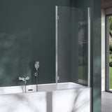 Parete doccia Glasvilla per vasca da bagno, parete vasca pieghevole 180° in vetro di sicurezza con divisorio vasca NANO 120x140cm, supporto vasca Cortona1408