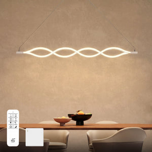 Glasvilla Design – Lámpara colgante LED blanca 106 cm regulable con mando a distancia, 3000K–6000K (60W)