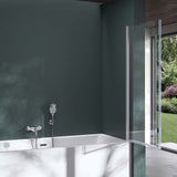 Parete doccia Glasvilla per vasca da bagno, parete vasca pieghevole 180° in vetro di sicurezza con divisorio vasca NANO 120x140cm, supporto vasca Cortona1408