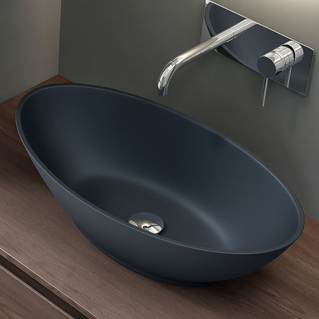 glasvilla Lavabo da Appoggio da Marmo Fuso Lavandino Bagno Bianco Ovale Colossum807