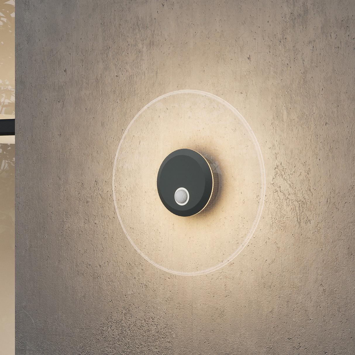 glasvilla lampada da parete per esterni 6W LED lampada da parete | Lampada da giardino per esterni, 3000K con sensore di movimento | Lampada da esterno ⌀300X65mm IP65 LunaLights 