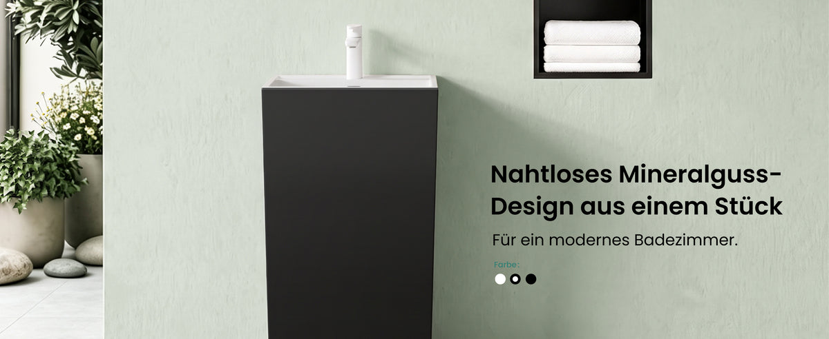 glasvilla Design Standwaschbecken freistehend  aus Mineralguss Waschtisch Col34