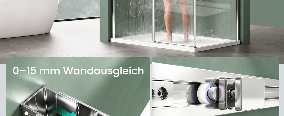 Glasvilla  Duschkabine Duschabtrennung 8mm Sicherheitsglas mit NANO Eck-Dusche mit Schiebetür Ravenna18
