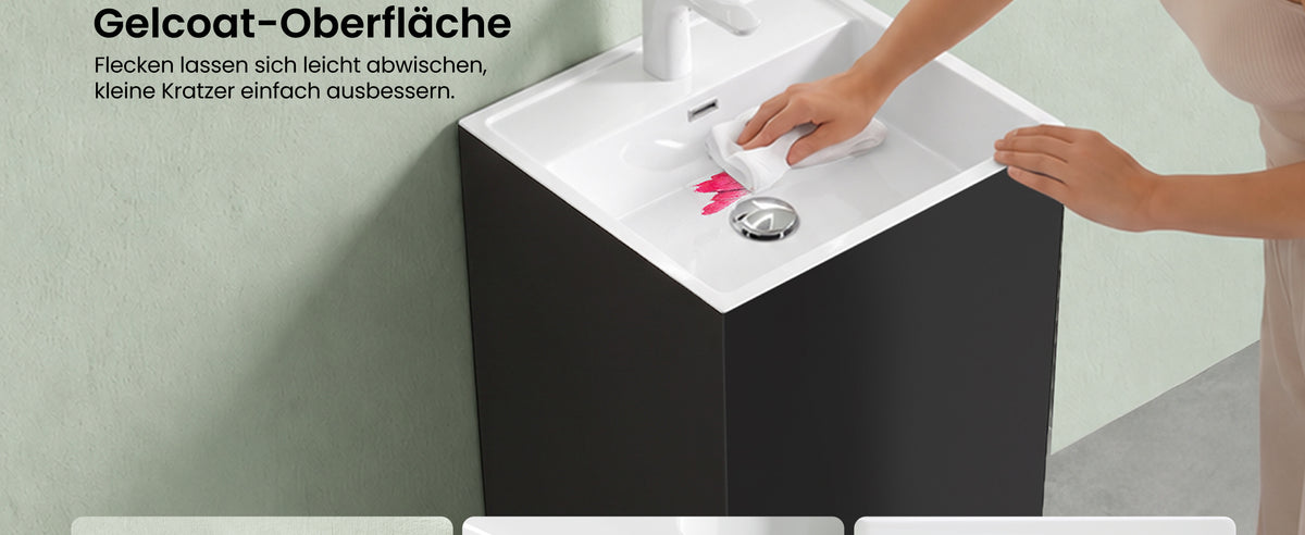 glasvilla Design Standwaschbecken freistehend  aus Mineralguss Waschtisch Col34