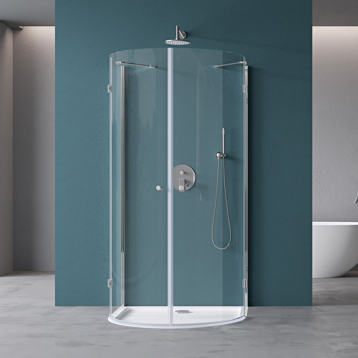 glasvilla Box Doccia in Vetro 6mm Box Cabina Doccia a Forma di U in Vetro di Sicurezza Temperato con 2 Porte Girevoli Ravenna03