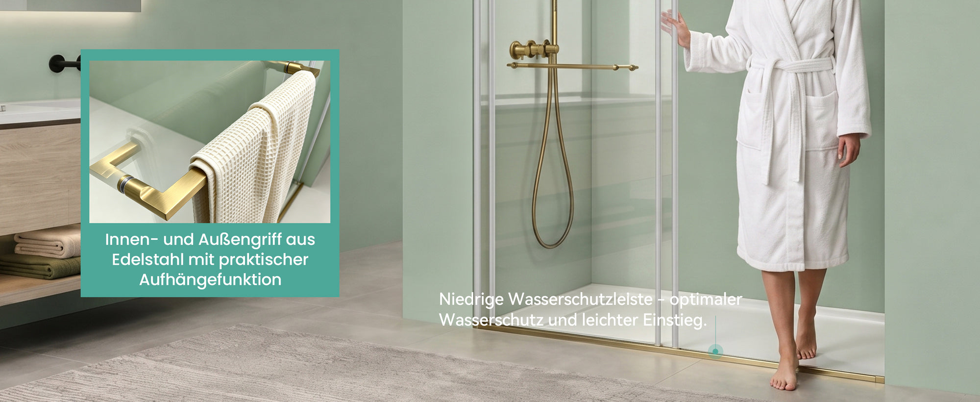 glasvilla Box Doccia Nicchia con Vetro Temperato Trasparente 8mm con Rivestimento Nano, Porta Scorrevole e Maniglia Inox, Porta Doccia con Soft-Close, Teramo67K