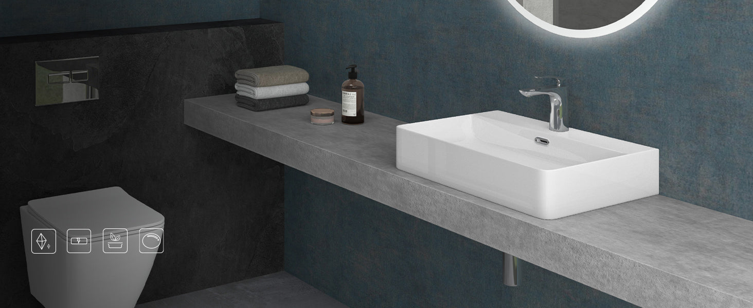 Lavabo de Encimera Glasvilla Meissen201 Cerámica con Recubrimiento Nano