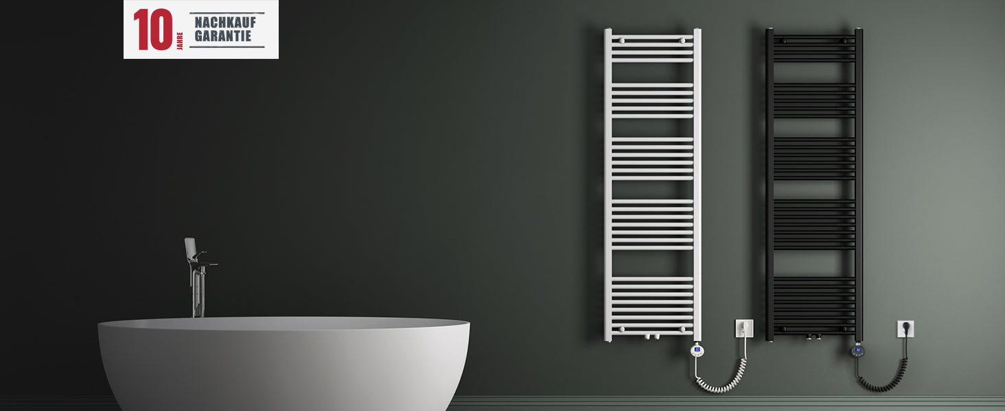 radiador de diseño glasvilla con conexión lateral y conexión central toallero radiador de tubos calefacción de baño RHE