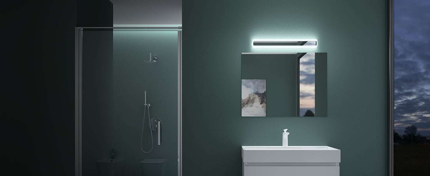 glasvilla Lampe de Salle de Bain LED pour Miroir | Lampe Miroir à Intensité Variable 3 Couleurs 3000K-6000K | Lampe de Maquillage 14W LumaRay