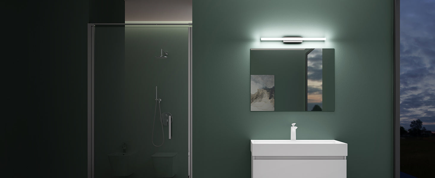 Glasvilla Spiegelstrahl – Lámpara LED para espejo de baño 6000K, 9W, acabado cromo