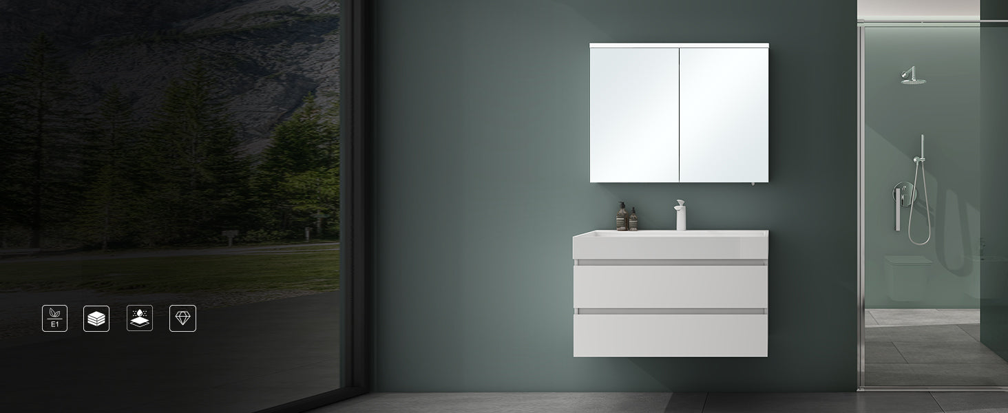 glasvilla Armoire de Toilette avec Éclairage LED Armoire de Toilette Armoire Murale Miroir de Salle de Bain Spiegelschrank-03