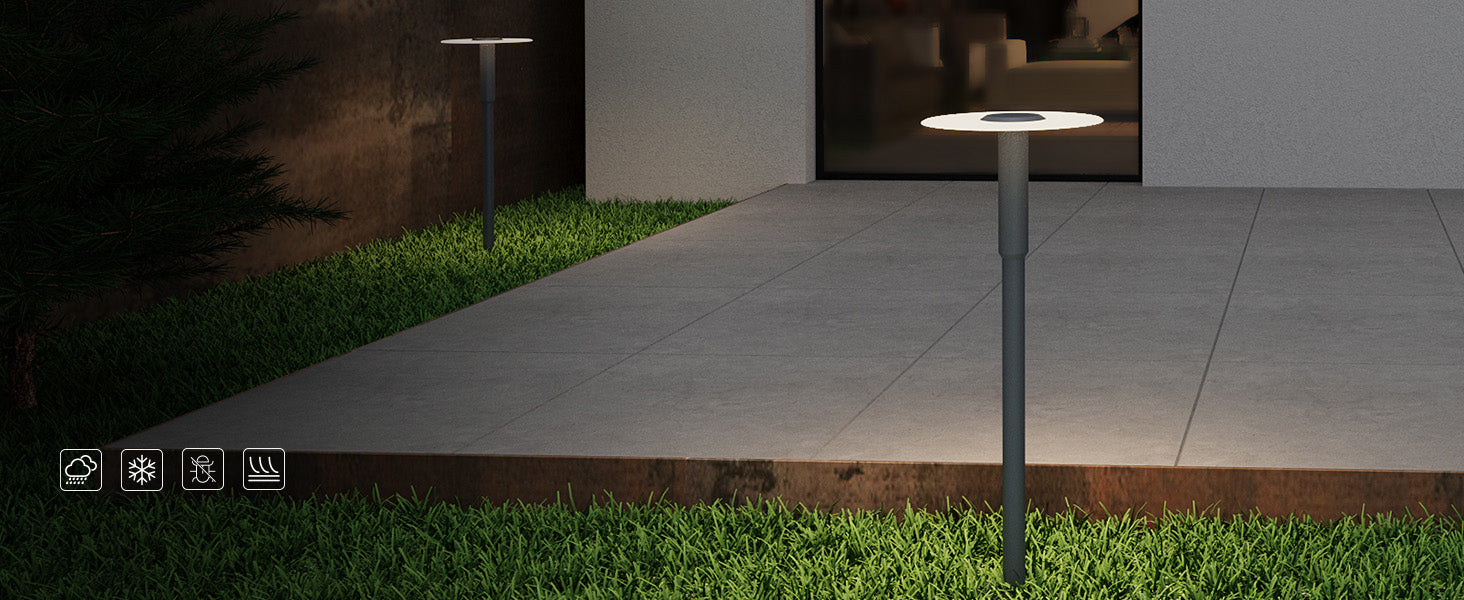 glasvilla Lampione da Giardino ⌀300xH804mm IP65 Luminoso da Giardino 3000K| Lampada da Terra per Esterni 6W Paletti Esterni per Giardini, Parchi, Aree Residenziali e Ingressi StellaeLights