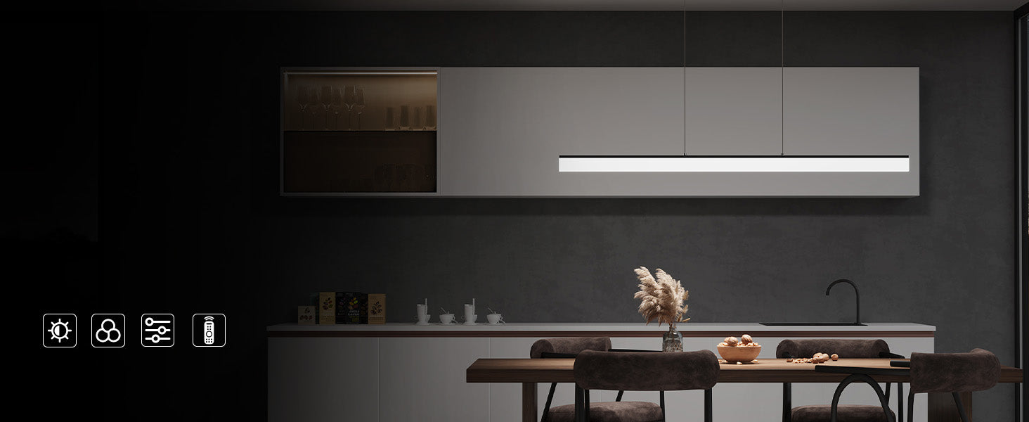 Glasvilla Design – Lámpara colgante LED regulable con mando, 3000K–6000K, cable ajustable (20W / 24W)