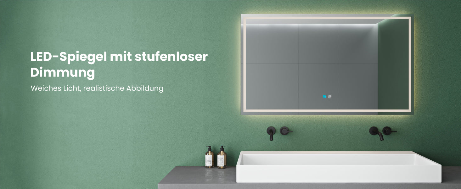 glasvilla Wandspiegel Badezimmer Spiegel LED Bad-Spiegel mit Touchschalter, Beschlagfrei durch Antifog-Schicht LED-Spiegel02  Nova-01