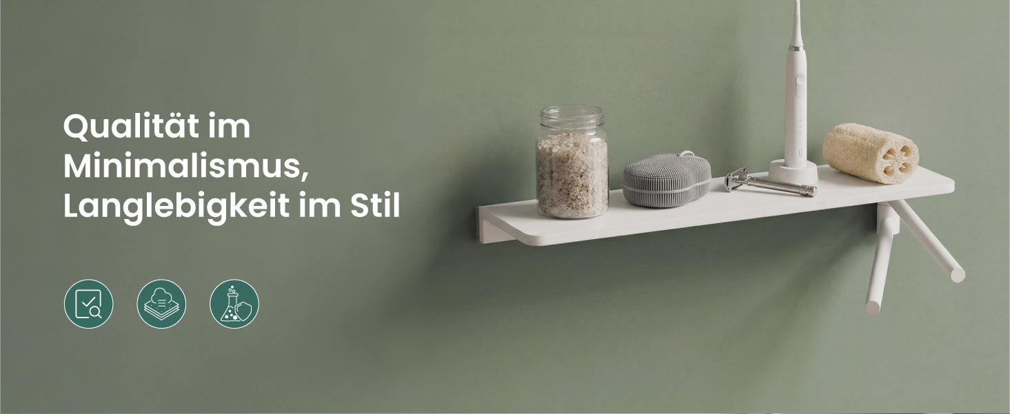 glasvilla Mensola da Parete Multifunzionale, Mensola per Doccia in Alluminio con Portasciugamani Mensola da Appendere per Bagno o Cucina, Reglo-19