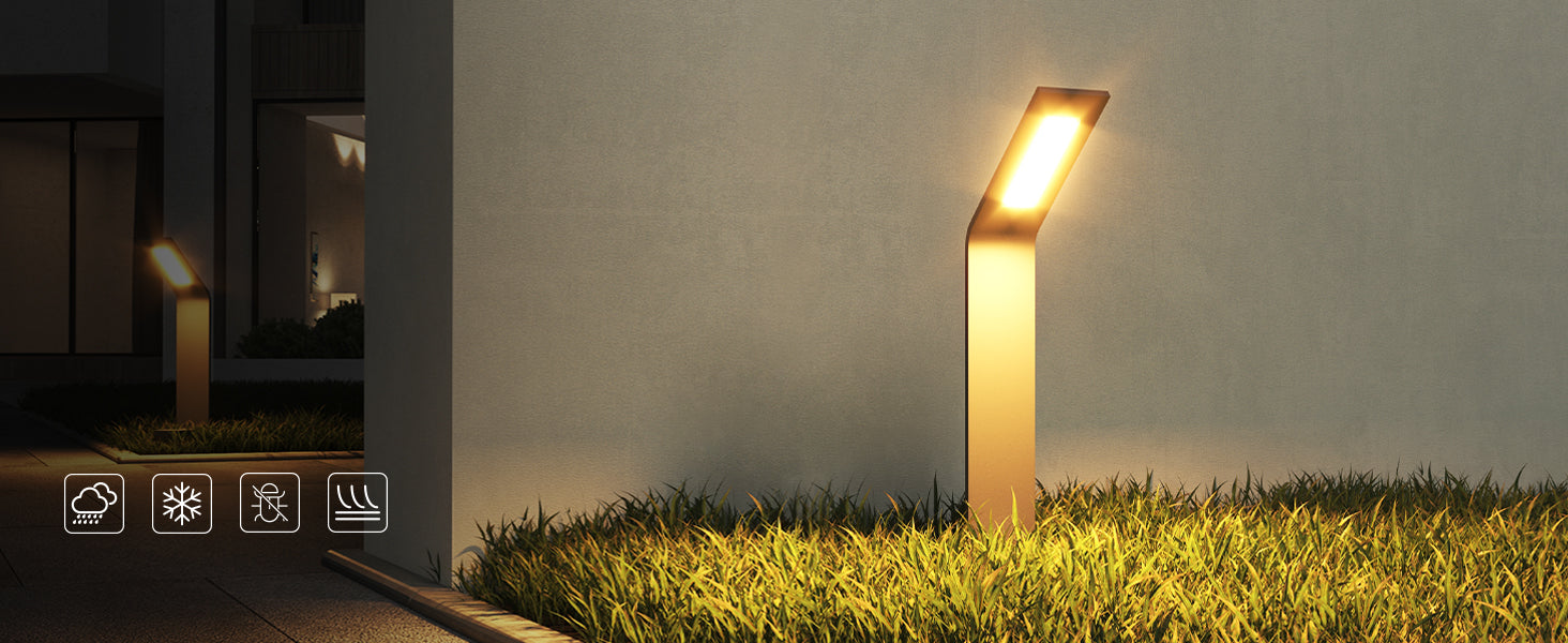 glasvilla Lampione da Giardino IP65 Luminoso da Giardino 3000K | Lampada da Terra per Esterni Paletti Esterni 6W per Giardini, Parchi, Aree Residenziali e Ingressi Pfadfinder