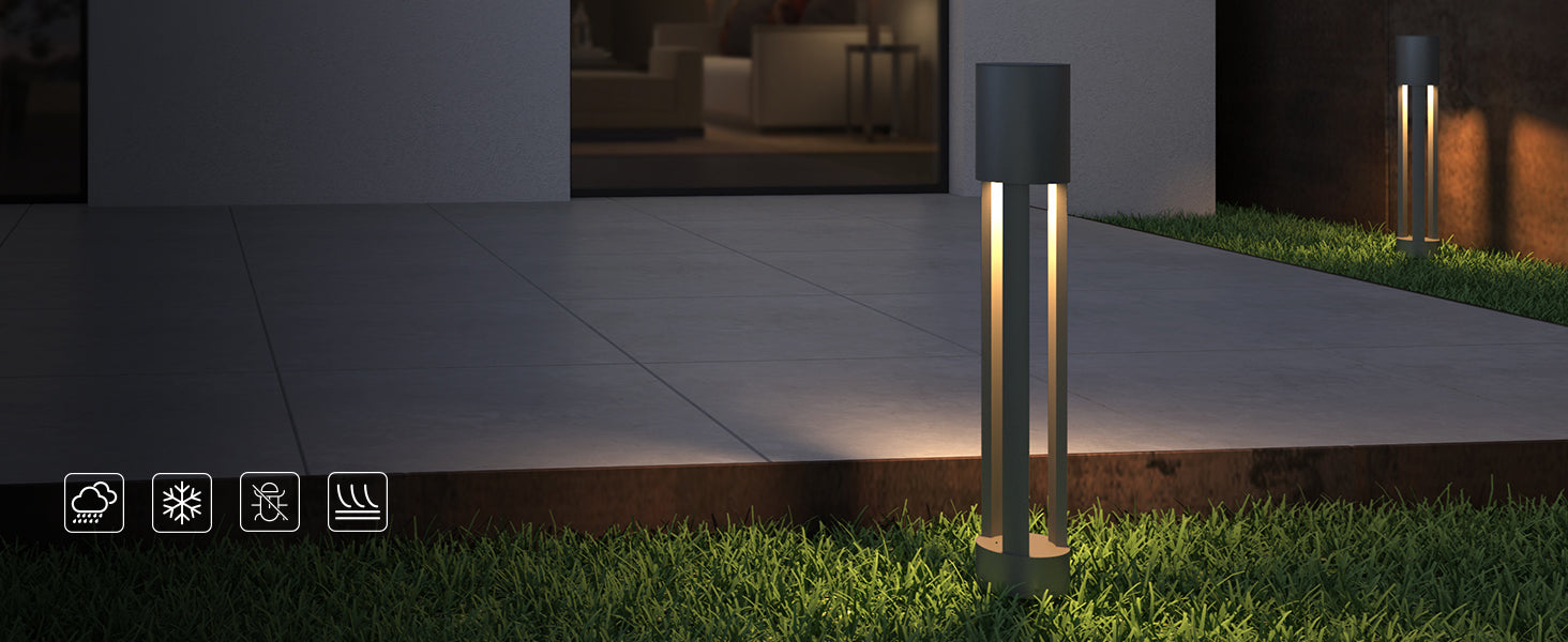 glasvilla Lampione da Giardino ⌀120xH700mm Luminoso da Giardino IP65 Lampada da Terra per Esterni 3000K Paletti Esterni 10W per Giardini, Parchi, Aree Residenziali e Ingressi NeoForge
