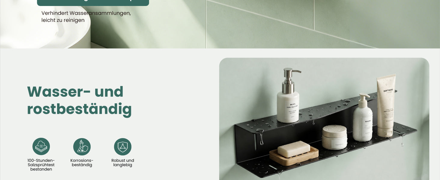 glasvilla Mensola da Parete Multifunzionale, Mensola Doccia in Acciaio al Carbonio Antiruggine, Installazione con Foratura o Adesivo, Adatta per Bagno e Cucina, Reglo-15