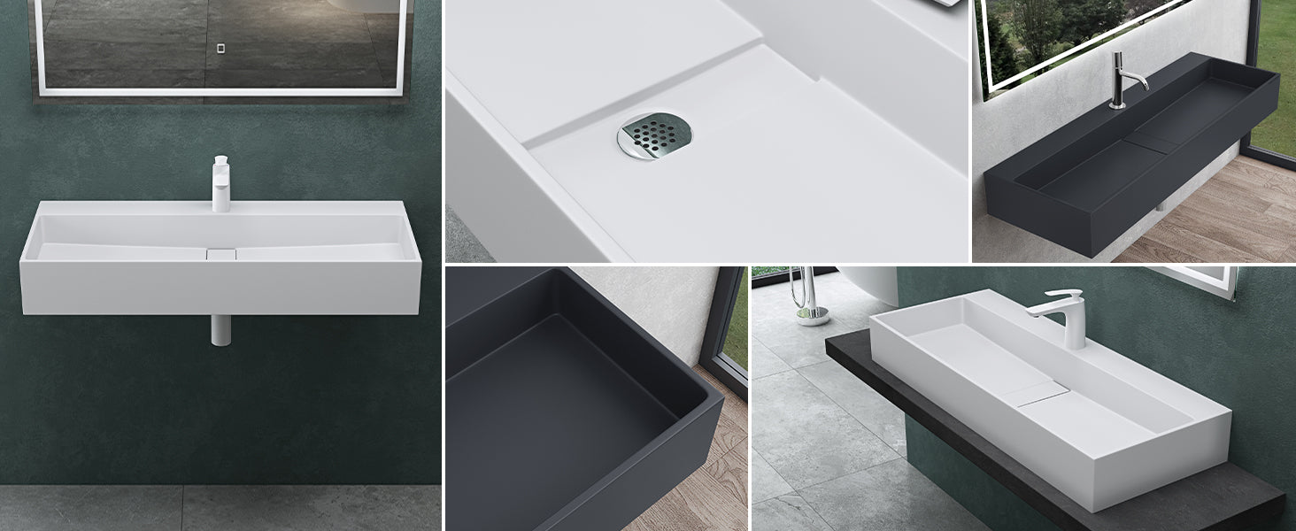 Lavabo Glasvilla Col6028 – Mineralguss con orificio para grifo, diseño y funcionalidad superior