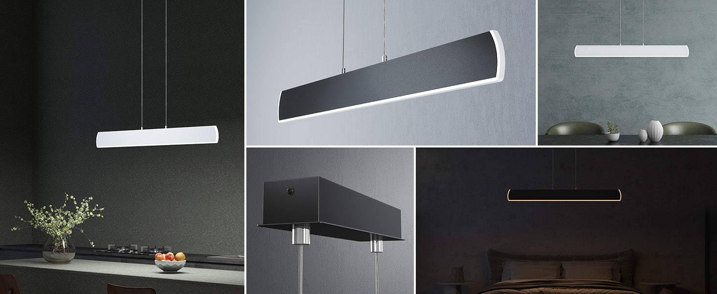 glasvilla Suspension LED Lampe Suspendue Dimmable avec Télécommande Câble Réglable pour Salle À Manger Salon Chambre