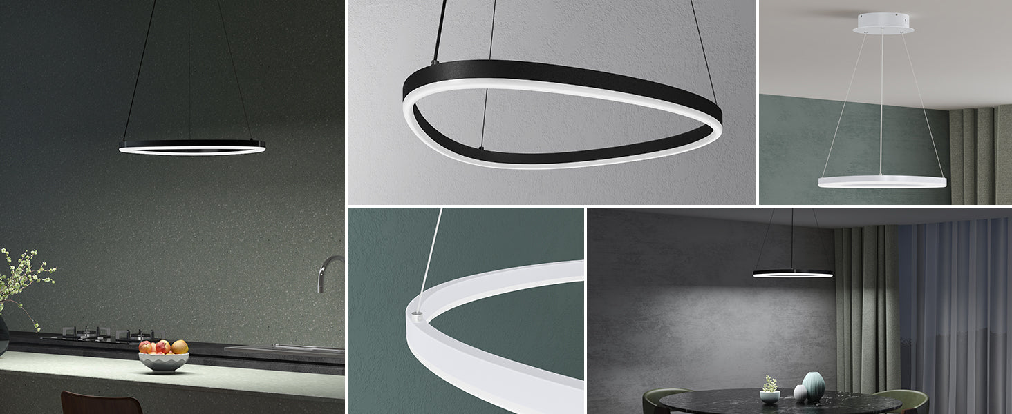 glasvilla Lampadario a Sospensione a Cavo Regolabile Lampada da Soffitto a Sospensione per Sala da Pranzo, Camera da Letto e Soggiorno