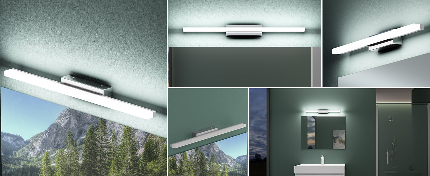 Glasvilla Spiegelstrahl – Lámpara LED para espejo de baño 6000K, 9W, acabado cromo