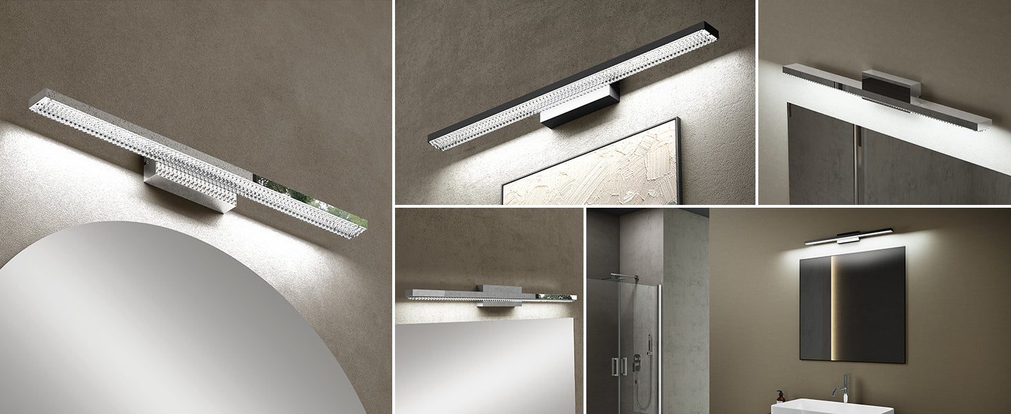 glasvilla Lampada da Specchio LED per Bagno | Lampada a Specchio 6000K, Illuminazione da Parete 14W per Trucco Leuchtschein