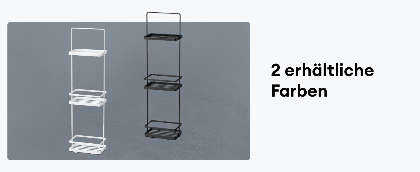 Étagère de salle de bain Glasvilla, étagère sur pied, rangement de salle de bain en métal à 3 niveaux, étagère étroite, 18 x 12,5 x 67,3 cm, Reglo-02